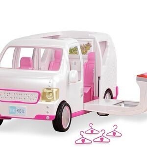 Pink and White Toy Van with Accessories